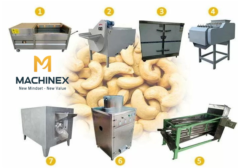 máy rang sấy, tẩm ướp hạt điều