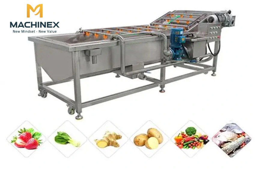 hệ thống máy sục rửa rau củ