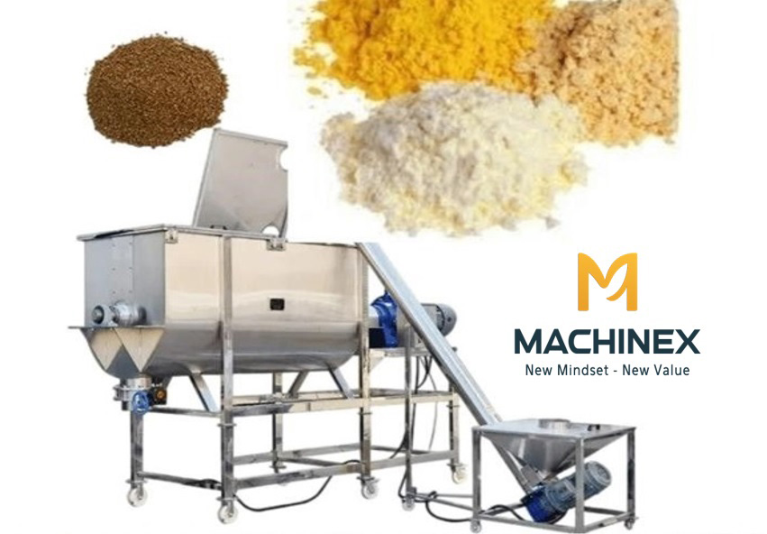 máy trộn nằm ngang công suất lớn